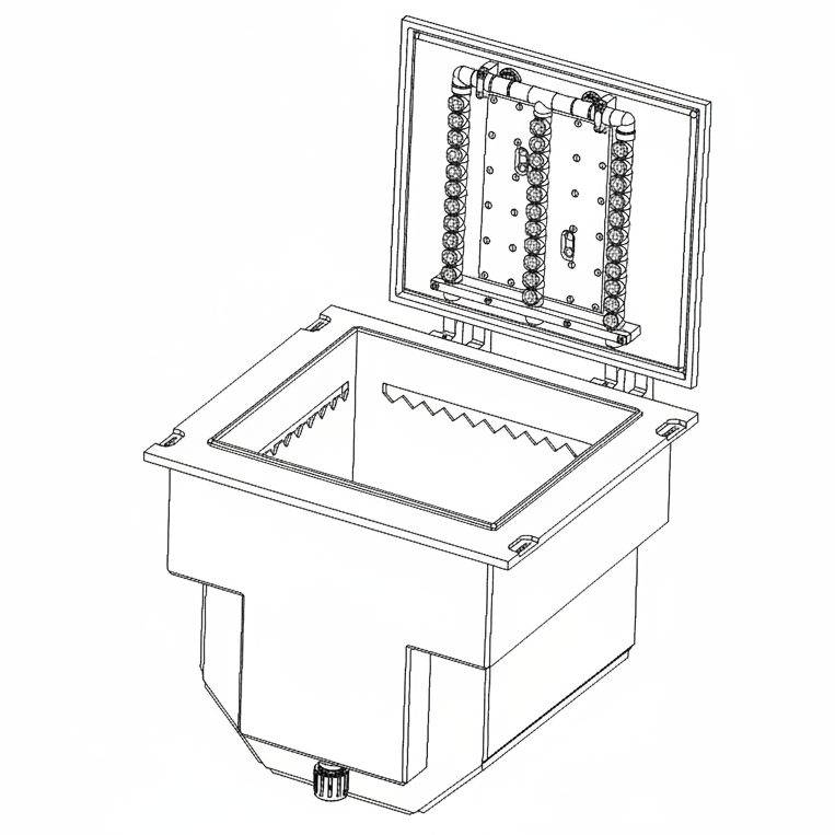 A technical drawing of a Delta Gradient Drying System.