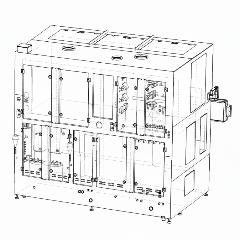 A technical drawing of a Nexus Semi-Automated System.