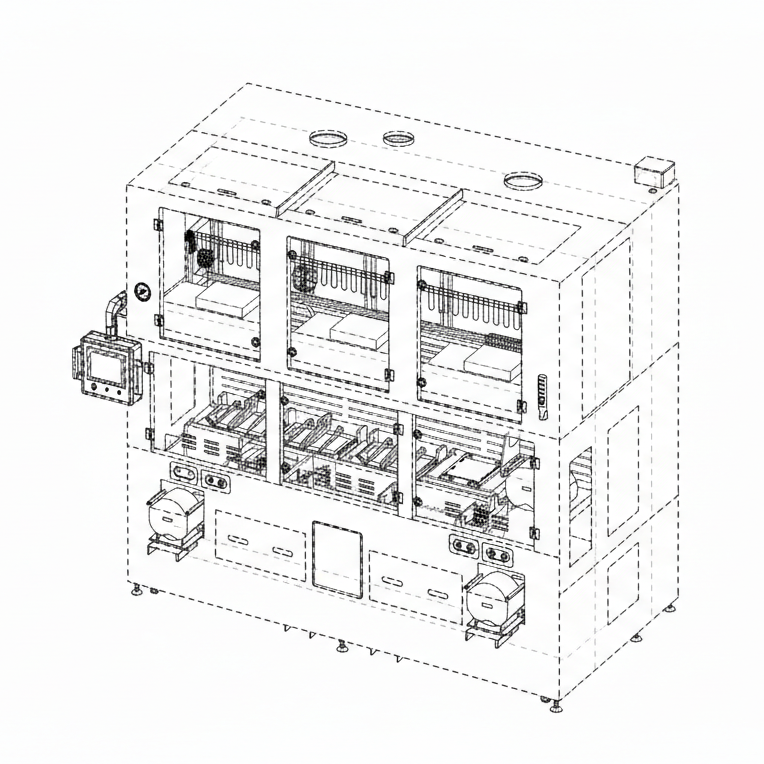 A technical drawing of a Nexus Semi-Automated System variant.
